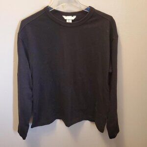 Women's New w/tag H & M Long Sleeve Black T Shirt. Size S, Heavyweight Cotton